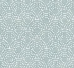 a blue and white wallpaper with wavy lines in the shape of an ocean wave