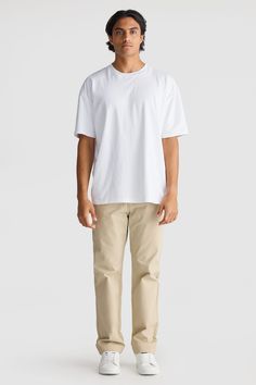 Introducing the Straight Leg Chino Stone. Crafted from stretch cotton, these pants are the perfect blend of comfort, quality and tailored style. Straight leg design Embroidered ORTC Logo Button down rear pockets Zip fly with debossed tort button Designed in Australia. Made in China Relaxed Fit Chinos With Straight Hem, Cotton Straight Leg Bottoms With Boxy Fit, Relaxed Fit Cotton Bottoms With Straight Hem, Cotton Bottoms With Straight Hem, Solid Chinos With Straight Hem For Everyday, Solid Color Everyday Chinos With Straight Hem, Solid Straight Hem Chinos For Everyday, Casual Boxy Fit Pants With Straight Hem, Solid Color Straight Hem Chinos For Everyday