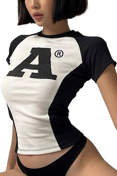 Discover the world of on-trend fashion with our "A" Letter Slim Women Crop Top in the ever-popular Korean Baddie Aesthetic. Exuding an unrivaled charm, this slim crop top brings a touch of vivaciousness to your style. Designed with black color sleeves and sides, this crop top gives you a slender, fashion-forward look. The high-quality cotton and polyester blend material makes it a comfortable yet stylish choice for any wardrobe. With an "A" letter proudly displayed on the chest, it's a top that confidently speaks for itself. And, with every purchase, enjoy free shipping in the US and worldwide. S - Chest: 71-88 cm (28-34.6 inches); Length: 46 cm (18.1 inches) M - Chest: 75-92 cm (29.5-36.2 inches); Length: 47 cm (18.5 inches) L - Chest: 79-96 cm (31.1-37.8 inches); Length: 48 cm (18.9 inch Korean Baddie, Creator Inspiration, Crop Top Korean, Tight Crop Top, Text Letters, Women Crop Top, Top Korean, Sports Crop Tops, Tiktok Outfits