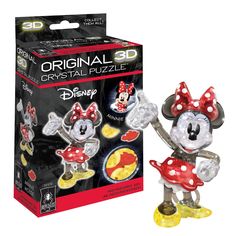 the disney mickey mouse 3d crystal puzzle is in its box and next to it's packaging