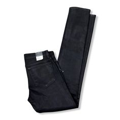 J Brand Black Coated Denim Pencil Leg Venom Jeans Size: 28 New With Tag Measurement Laid Flat Waist - 15” Rise - 8” Inseam - 34” 512 Black Full-length Rigid Denim Bottoms, Black Non-stretch Denim Pants, Lace Jeans, J Brand Jeans, Leather Jeans, Twill Pants, Slim Straight Jeans, Biker Style, Jeans Brands