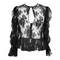 Alexander McQueen black see through blouse shirt Size: S Elegant Black Sheer Top, Fitted Black Sheer Shirt, Fitted Sheer Black Shirt, Sheer Long Sleeve Shirt For Party, Black Blouse With Sheer Long Sleeves, Black Lace Top With Sheer Long Sleeves, Black Long Sleeve Lace Top For Evening, Black Sheer Shirt For Night Out, Black Mesh Top With Long Sleeves And Lace Detail