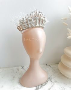 Luxury Bride-to-Be Crown with Feathers The perfect Luxury Crown for a bachelorette party or bridal shower! ★ Please note that colors may vary slightly depending on your monitor settings ★ ★ All sales are final. No refunds or returns. All items are handmade to order, just for you! ★ Please double-check all order details and your shipping address prior to submitting the order. Your order will be shipped to the address provided. If you need to change the shipping address, place a new order and notify us immediately. We are not responsible for any orders that are shipped to the incorrect address. We truly appreciate your business - thank you for shopping with us! Luxury Brides, Bachelorette Gift, Gift For The Bride, Bride Tiara, Bride Headpiece, Party Bachelorette, New Order, Bachelorette Gifts, Bride To Be