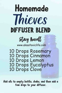 Thieves Diffuser Blend, Essential Oil Combinations, Essential Oil Remedy, Clove Essential Oil, Essential Oils Guide, Essential Oil Spray, Essential Oils Cleaning, Diy Kosmetik