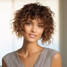 Short Layered Shag for Curly Hair Shag Hairstyles Curly Hair Short, Shag Haircut Thick Curly Hair, Shag Thick Curly Hair, Curly Shag Back View, 70s Shag Haircut Short Curly, White Hair Toner, Short Curly Hairstyles For Women, Short Permed Hair, Layered Curly Hair