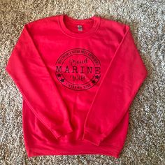 New Marine Wife Sweatshirt. Does Not Fit Me, Never Worn. Size Small. Wife Sweatshirt, Marine Wife, S Crew, Lady In Red, Sweaters For Women, Outfit Inspo, Sweatshirts, Red, Women Shopping