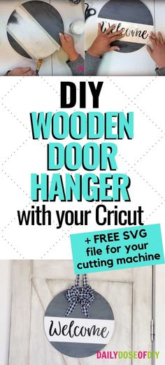 diy wood door hanger with your crict