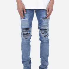 Brand New With Tags In Retail Packaging. Ripped Denim Jeans For Streetwear, Ripped Jeans For Streetwear, Ripped Denim Bottoms For Streetwear, Mnml Jeans, Ripped Pants, Money On My Mind, Pants Color, Retail Packaging, New Man