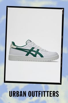 Walk out in the JAPAN S men's heritage-inspired sportstyle shoe by the ASICSTIGER™ brand. Made with a mix of smooth leather and available in monochrome colors, the clean good looks of this shoe will take you from the office to the street in style and comfort. UPPER MATERIAL Man Made Materials CARE Spot or Wipe Clean Imported | ASICS Japan S Sneaker in White/Jasper Green at Urban Outfitters Asics Japan S, White Jasper, Shoe Technology, Men's Shoes Accessories, Monochrome Color, Green Fits, Brand Sale, Walk Out, Women Men Shoes