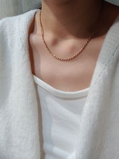 A Rope Chain Necklace is a must-have necklace for your layering necklaces collection, and it can be the best layering necklace. With it, your entire layered necklace will look very fashionable. ♥ SIGN UP for 10% OFF your first order: https://bit.ly/3olIlWf ♥ DETAILS - Length: 42cm + extension 5cm - Materials: Stainless steel, 18k gold plating. - Nickel-free, anti-corrosion, tarnish-resistant, and hypoallergenic. - Safe for sensitive skin. - Waterproof Necklace: you can wear it while taking a sho Rope Chain Necklace For Everyday, Everyday Rope Chain Necklace, Everyday Minimalist Rope Chain Necklace, Everyday Minimalist Rope Chain Necklace With Figaro Detail, Dainty Rope Chain Necklace For Everyday Wear, Dainty Everyday Rope Chain Necklace, Rope Chain Necklace With Curb Chain For Gift, Gift Rope Chain Necklace With Figaro Link, Everyday Rose Gold Necklace With Curb Chain