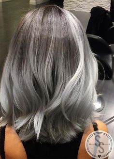 Silver Hair Color Ideas - Pastel Hairstyles with Shoulder Length Hair Grey Hair Color Silver, Granny Hair, Silver Highlights, Silver Hair Color, Silver Grey Hair, Have Inspiration, Ombre Hair Color, Grey Hair Color, Hair Color Dark