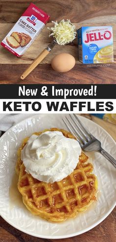 the best breakfast waffles with whipped cream on top