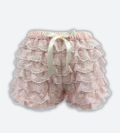 These lace ruffled shorts bring a touch of romance and charm to any outfit. Featuring delicate lace layers and a playful pink ribbon, they offer a whimsical yet stylish look. Perfect for pairing with a cropped top or cozy sweater, these shorts are ideal for those who love a feminine, coquette-inspired aesthetic. Comfor Wardrobe Coquette, Ruffled Shorts, Fall Sweaters For Women, Crop Pullover, Denim Hoodie, Jogger Pants Casual, Inspired Aesthetic, Lace Layers, Cardigan Sweater Vest