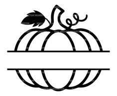 a black and white image of a pumpkin with the word e on it's side