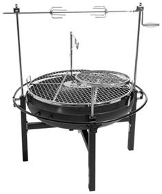 an outdoor bbq with two grills on it