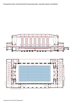 an architectural drawing shows the floor plan for a building with two levels and three floors