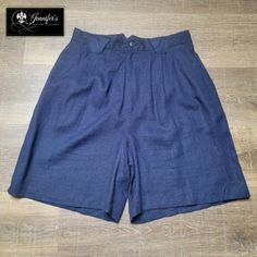 Fundamental Things Women's Petite Vintage Navy Blue Linen Rayon Shorts ● Vintage ● Pleated Front ● High Waisted ● (2) Front Pockets ● (2) Front Criss Cross Belt Loops with Regular Loops on Back ● Partial Elastic on Back Waistband on Left and Side ● Front Zipper and Button Closure ● Color: Navy Blue ● 55% Linen/45% Rayon ● Hand Wash/Line Dry ● Size 12 ● Measurements Laying Flat: (Please reference for a proper fit) ● Waist: 14 ● Rise: 15 ● Inseam: 7 ● Excellent Pre-Loved Condition-No Flaws, No Stains, No Tears, No Pulls 2737 Cross Belt, Navy Blue Linen, Lancaster Pa, Short Outfits, Front Zipper, Criss Cross, Size 12, Hand Wash, Navy Blue