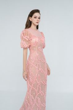 Expertly crafted with a sheath silhouette and adorned with a delicate floral lace, this dress exudes sophistication and elegance. The form-fitting design accentuates your figure while the intricate lace adds a touch of femininity. Perfect for any occasion, this dress is a must-have for any fashion-forward wardrobe. Mesh Midi Dress, Mean Blvd, Lace Pattern, Kawaii Fashion, Designer Collection, Online Fashion, Floral Lace, Pink Floral, Latest Fashion Trends