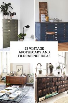 vintage apothecary and file cabinet ideas