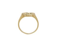 With a casual elegance and hint of sparkle, this Pascale Monvoisin ring has a molten heart of 9K yellow gold with a star in the center. The sides of the heart are set with a scattering of tiny diamonds which add a hint of subtle sparkle. It is centered in the 9K yellow gold ribbed signet band. ring face : just over 1/2" x just under 1/2"diamonds : about 1mm diameter each9K yellow gold band width : 2.5mm size available : 6.75please contact us for sizing options Classic 14k Gold Heart Ring With Single Diamond, 14k Gold Yellow Gold Solitaire Heart Ring, 14k Yellow Gold Heart Ring With Diamond Accents, Heart Ring In Yellow Gold With Single Diamond, Yellow Gold Solitaire Heart Ring, Yellow Gold Heart Ring With Single Diamond, Yellow Gold Solitaire Heart Ring With Round Cut, Classic Yellow Gold Initial Ring With Single Cut Diamonds, Formal Yellow Gold Initial Ring With Single Diamond