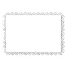 a white square frame with small flowers on the edges and an ornate border around it