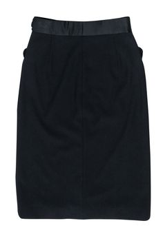 Unleash your inner boss babe in this sleek black pencil skirt by Dolce & Gabbana. Perfect for work or a night out, the button-front detail adds a touch of sophistication. Style with stiletto heels and a silk blouse for a chic and powerful look. Size 6 (IT 42) Made in Italy Fabric contents unavailable Button front closures Side buckle detail Two front slip pockets Waist 30" Hips 38" Length 28" Chic Formal Pencil Skirt With Button Closure, Knee-length Pencil Skirt With Button Closure For Work, Knee-length Pencil Skirt For Workwear, Elegant Black Pencil Skirt With Buttons, Chic Workwear Pencil Skirt With Buttons, Chic Pencil Skirt With Buttons For Workwear, Chic Buttoned Pencil Skirt For Work, Black Pencil Skirt With Button Closure For Work, Black Pencil Skirt With Button Closure