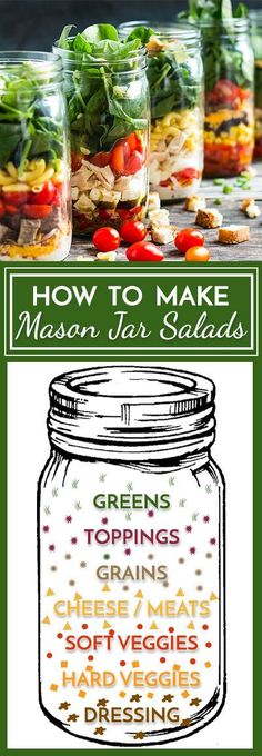 mason jar salads with text overlay how to make mason jars for salads