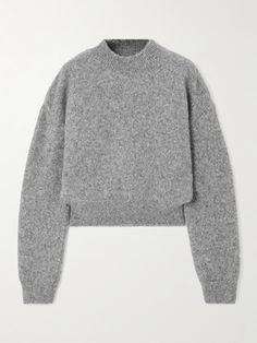 Jacquemus' sweater is part of the label's 'Les Classiques' collection that's filled with core wardrobe staples. It's intarsia-knitted from soft, slightly fluffy alpaca-blend enriched with a touch of wool, and has contrasting logo lettering across the back. Complement the cropped hem with high-rise pants. Core Wardrobe, Knit Alpaca, High Rise Pants, 가을 패션, Clothes Collection, Everyday Wardrobe, Swimwear Tops, Net A Porter, Jeans Dress