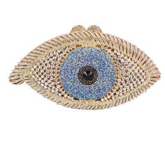 A blinged out spin of the evil eye protection amulet we all know so well! Comes in silver or gold with blue stones in the eye that let off the perfect sparkle. Can be worn with dressed up or casual; the perfect addition to your closet. Silver Black Party, Evil Eye Crystal, Festival Mode, Crystal Purse, Eye Of Providence, Rhinestone Clutch, Crystal Clutch, Party Clutch, All Seeing Eye