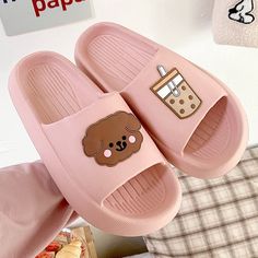 Welcome To Awakecrm Official Store! Animal Shoes, Beach Slides, Soft Slippers, Dog Shoes, Beach Casual, Casual Slippers, T Strap Sandals, Grey Shoes, Cartoon Dog