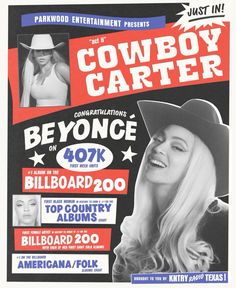 a poster for the concert cowboy cartier featuring blond blondes and an image of a woman