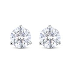 Front view of white gold, lab-grown 4 carat total weight round brilliant studs Diamond Icon, Gold Basket, Rock Gifts, Basket Setting, Studded Necklace, Solitaire Studs, Diamond Stud Earrings, Diamond Stud, Travel Jewelry