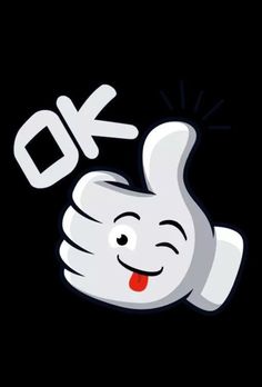 an image of a thumbs up with the word ok on it