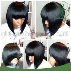 Chinese Bob, Chinese Bob Hairstyles, Bob Bangs, Bob Weave, Asymmetrical Hairstyles, Haute Hair, Quick Weave Hairstyles