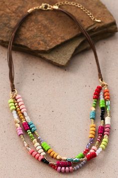 Rumi Multi Strand Boho Necklace Bead Projects, Colors And Patterns, Bohemian Look, Keychain Gift, Rumi, Style Outfits, Boho Necklace, Multi Strand, Accessories Necklace