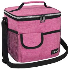 OPUX Medium Capacity Lunch Box with Shoulder Straps and Pockets This durable, functional, and easy to use OPUX Premium Lunch Bag is perfect for you to taking food with you to a picnic, the beach, traveling on a road trip, and to sporting games. Equipped with adjustable straps and reinforced dual zippers, this insulated lunch cooler is able to be carried in different ways! Easy to carry on your shoulder or hand held. Shoulder strap is adjustable and can be extended up to 48" Equipped with 2 front Functional Pink Portable Lunch Bag, Functional Pink Lunch Bag For Everyday Use, Functional Pink Lunch Bag For Outdoor Activities, Pink Functional Lunch Bag For Outdoor Activities, Functional Large Capacity Pink Lunch Bag, Functional Pink Lunch Bag Large Capacity, Pink Rectangular Lunch Bag For Outdoor Activities, Rectangular Pink Lunch Bag For Outdoor Activities, Pink Lunch Box