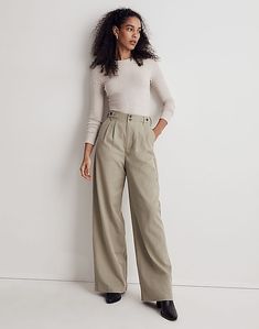 Harlow Wide-Leg Pants Cropped Wide Leg Pants, Wide Leg Pant, Madewell Denim, Pull On Pants, Fashion History, Wide Leg Trousers, Straight Leg Pants, Trousers Women, Work Outfit