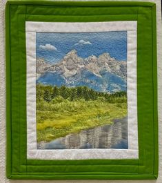 Whole Cloth Printed Photo Quilt of Tetons by Marcia Birken; Marcia Birken discovered quilting after a career as a math professor. Her interest has always been discovering patterns everywhere as she traveled the world. You’ll find influences of both her travels and exploration of patterns in her art quilts.