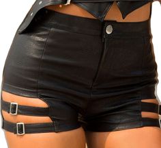 Black Lady, Slim Hips, Mini Shorts, Leather Shorts, Fashion Brand, Leather Women, Black Women, Collage