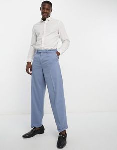 I like it the print is good it is clear the only negative is the size bigger but it still suits me. I put five stars I like Light Blue Trousers Outfit, Blue Trousers Outfit, Men Fashion Photoshoot, Light Blue Pants, Blue Costumes, Pants Male, Formal Pants, Mens Formal Wear, Smart Trousers