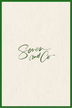 green and white paper with the words screen and co written in cursive writing