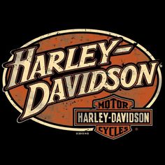 the harley davidson logo on a black background