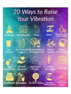 "20 WAYS TO RAISE YOUR VIBRATIONS Study Guide DIGITAL DOWNLOAD PRINTABLE Printable sizes are  8\"x10\" 11\"x17\" 16x20 18\"x24\" CHARTS" Daglig Motivation, Ways To Raise Your Vibration, Chakra Health, Frosé, Spiritual Journals, Raise Your Vibration