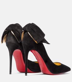 Rabakate 100 suede pumps in black - Christian Louboutin | Mytheresa Louboutin Shoes Women, Christian Louboutin Shoes Pumps, Louboutin High Heels, Louboutin Online, Black Suede Pumps, Blue Pumps, Christian Louboutin Women, Womens Shoes High Heels, Crazy Shoes