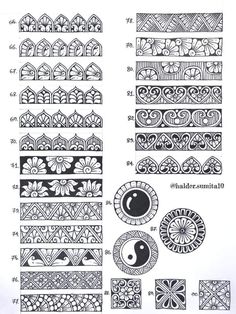 an image of some decorative designs on a piece of paper with numbers and symbols in it