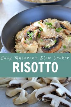 an easy mushroom slow cooker recipe with risotto