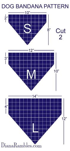 the diagram shows how to make a dog bandana pattern, and how to cut it out