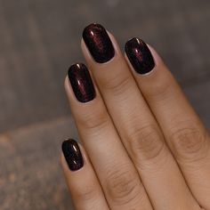 Intense Dark Chocolate Holographic Nail Polish Powder Dipped Nails Chrome, Dark Velvet Nails, Dark Shimmer Nails, Fall Acrylic Nails Matte, October Nails Dip Powder, Cool Dark Nails, Dark Nails Dip Powder, Cocoa Nails, Dark Brown Sparkle Nails