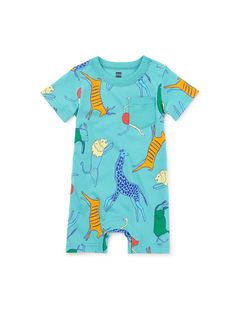 This nature-inspired print from our in-house artists adorns this super comfy romper--so perfect for warm weather play. Design details like neck and inseam snaps make all the difference for easy dressing and diaper changes. Front pocket. 100% soft cotton jersey. Matching family styles are available in our Sibling Shop. Comfy Romper, Elephant Walk, Boys Romper, Easy Dressing, Tea Collection, Baby Romper, Simple Dresses, Nature Inspired, Warm Weather