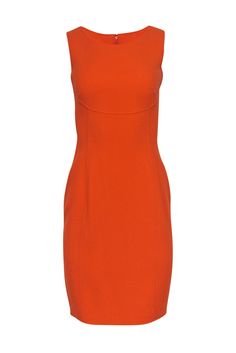 Current Boutique-Armani Collezioni - Bright Orange Textured Wool Sheath Dress Sz 2 Classic Spring Bodycon Dress, Structured Mini Dress For Work, Fitted Bodycon Dress For Spring, Spring Office Wear Bodycon Dress, Sheath Bodycon Dress For Office In Spring, Spring Office Bodycon Dress, Chic Spring Career Mini Dress, Spring Sheath Bodycon Dress For Office Wear, Bodycon Sheath Mini Dress For Work